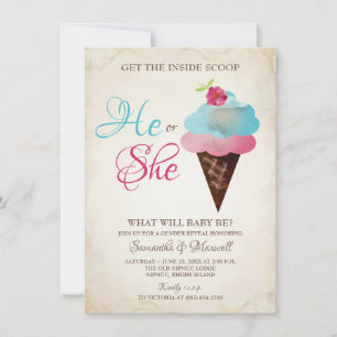 Invitación a revelar género de crema de hielo - pe