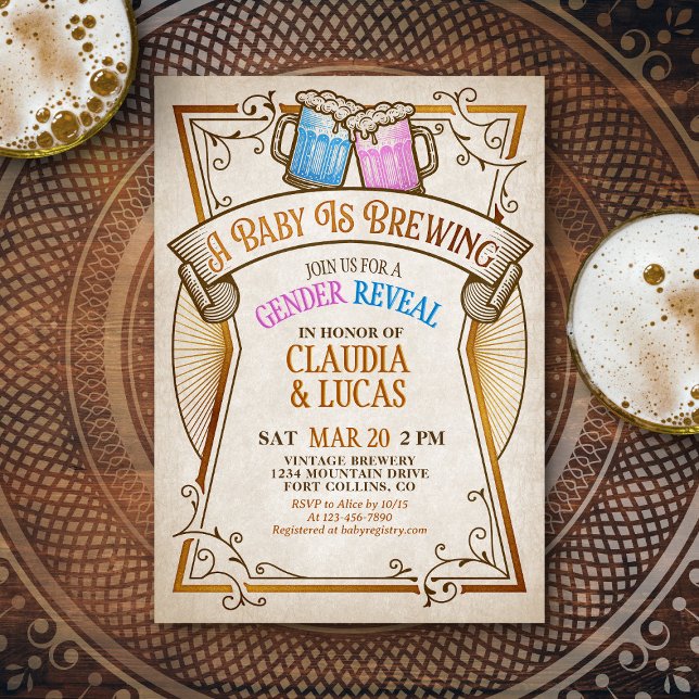 Invitación a revelar género de crianza de bebés (Subido por el creador)