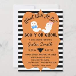 Invitación a revelar género de Halloween, boo-y o 