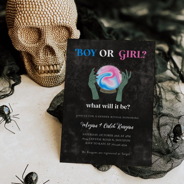 Invitación a revelar género de Halloween | Crystal (Subido por el creador)