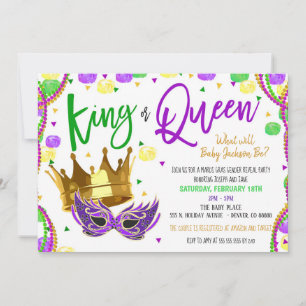 Invitación a revelar género de Mardi Gras
