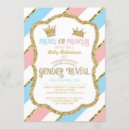 Invitación a revelar género, príncipe, princesa, f