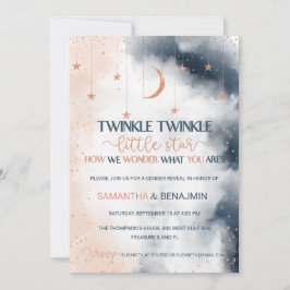 Invitación a revelar género, rosa Rubor y azul mar