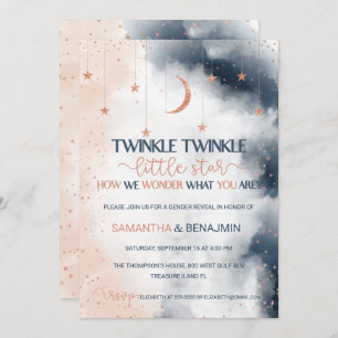 Invitación a revelar género, rosa Rubor y azul mar