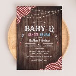 Invitación a revelar sexo BBQ Baby Shower Baby-Q<br><div class="desc">¡Celebra tu llegada a tu bebé con este Baby Shower de Baby-Q Picnic! El diseño es perfecto para una ducha de bebé con temática de barbacoa o una ducha para parejas. Invitación a revelar sexo BBQ Baby Shower Baby-Q</div>