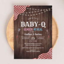 Invitación a revelar sexo BBQ Baby Shower Baby-Q