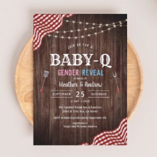 Invitación a revelar sexo BBQ Baby Shower Baby-Q