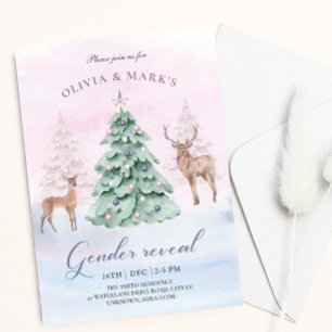 Invitación a revelar sexo de Navidades de renos o