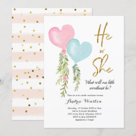 Invitación a revelar sexo de niño o Chica con glob