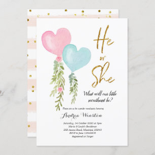 Invitación a revelar sexo de niño o Chica con glob