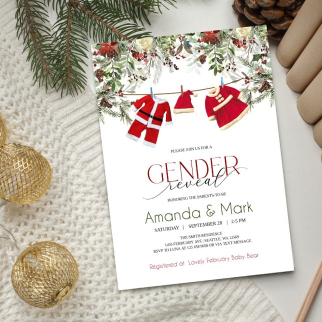 Invitación a revelar sexo del bebé de Santa (Subido por el creador)