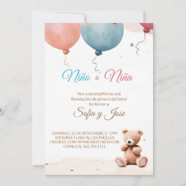 Invitación a revelar sexo en español de niño o Chi