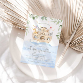 Invitación a rociar a bebé arca de Noé