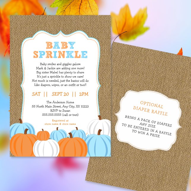 Invitación a rociar bebé de Burlap Boy (Subido por el creador)