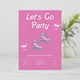 Invitación a Roller Disco con Patines sobre Ruedas