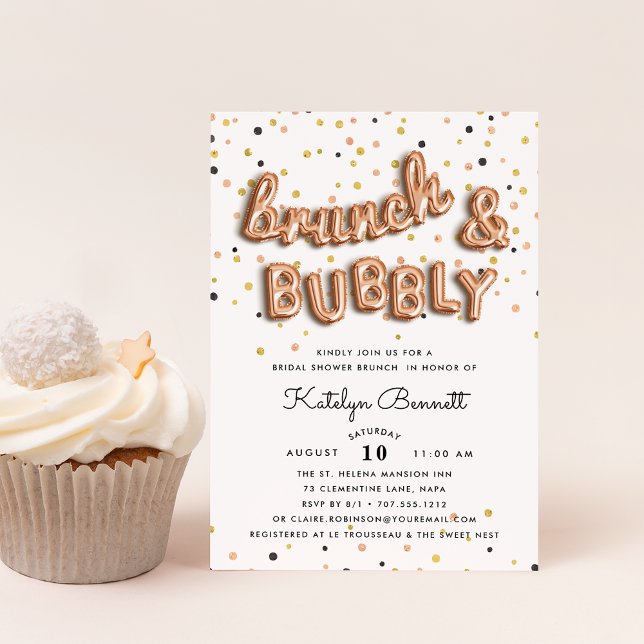 Invitación a Rosa con ducha de novias con brunch y (Subido por el creador)