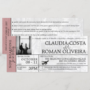 Invitación a Rosa Dusty Boda de Brasil a abordar