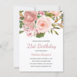 Invitación a Rosa rosado de Rubor Gold 21st Birthd<br><div class="desc">Invitación a Rosa de Rubor rosado Gold 21st Birthday Fiesta Ver colección coincidente en Nest Store y Nest</div>