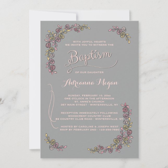 Invitación a Rosas bautismales (Anverso)
