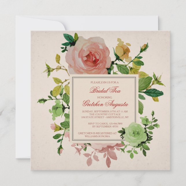 Invitación a Rosas de jardín (Anverso)