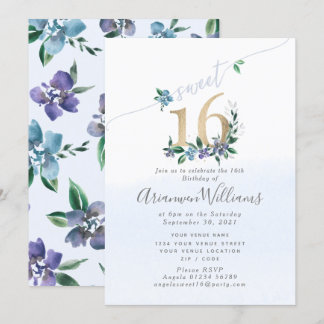 Invitación a Rosas de la Patrona azul Cornflower