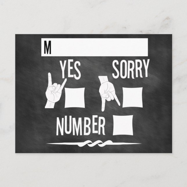 Invitación a RSVP a la boda de la pizarra de rock  (Anverso)