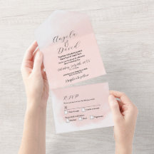 Invitación a RSVP a la boda moderna con lavado de 