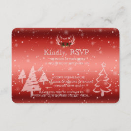Invitación a RSVP de Boda de Invierno Rústica Antl