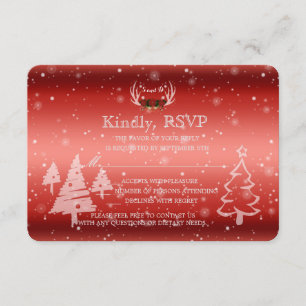 Invitación a RSVP de Boda de Invierno Rústica Antl
