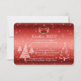 Invitación a RSVP de Boda de Invierno Rústica Antl