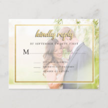 Invitación a RSVP de boda fotográfica