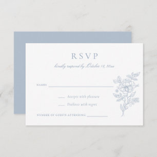 Invitación a RSVP de Boda Vintage Floral Elegante