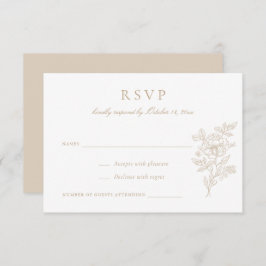 Invitación a RSVP de Boda Vintage Floral Elegante