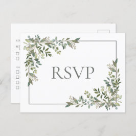 Invitación a RSVP de la Boda Verde de Hielo Botáni