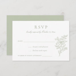 Invitación a RSVP de la Boda Verde Sage con elegan
