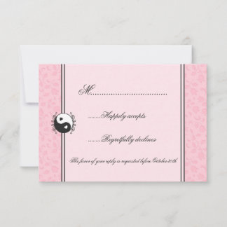Invitación a RSVP de la floral rosa Yin y la boda 