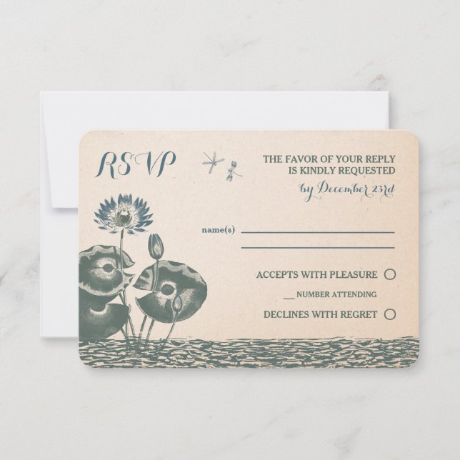 Invitación a RSVP de Lirio de Agua y Flécula de Dr (Anverso)