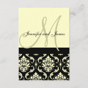 Invitación a RSVP Ivory Damask de boda para Plaza