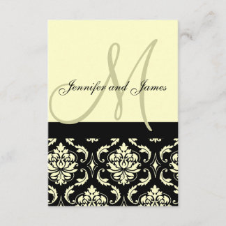 Invitación a RSVP Ivory Damask de boda para Plaza