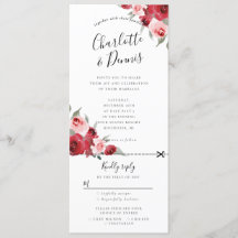Invitación a rsvp para boda floral acuarela