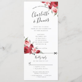 Invitación a rsvp para boda floral acuarela