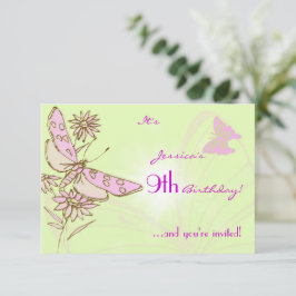 Invitación a RSVP por cumpleaños de la mariposa ro