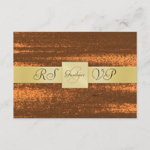 Invitación a RSVP por monograma de oro Metalizado 