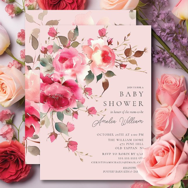 Invitación a Rubor Blossom Baby Shower (Subido por el creador)
