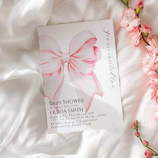 Invitación a Rubor Bow Baby Shower