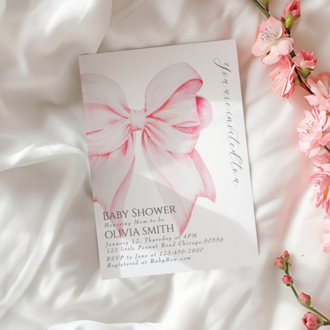 Invitación a Rubor Bow Baby Shower (Subido por el creador)