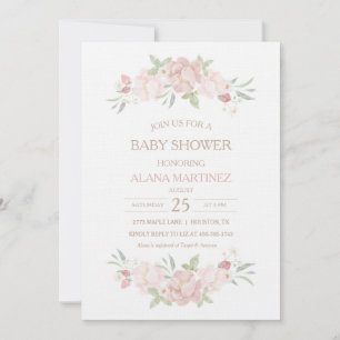 Invitación a Rubor Floral Baby Shower