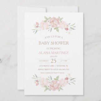 Invitación a Rubor Floral Baby Shower