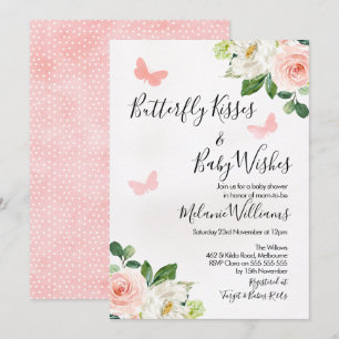 Invitación a Rubor Floral Butterfly Baby Shower