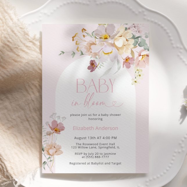 Invitación a Rubor Floral de Bebé en Bloom (Subido por el creador)